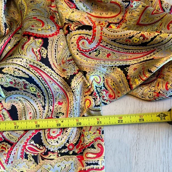 Vintage Oscar de la Renta Expressions Gold Paisley Blouse Size 10 - Picture 8 of 11